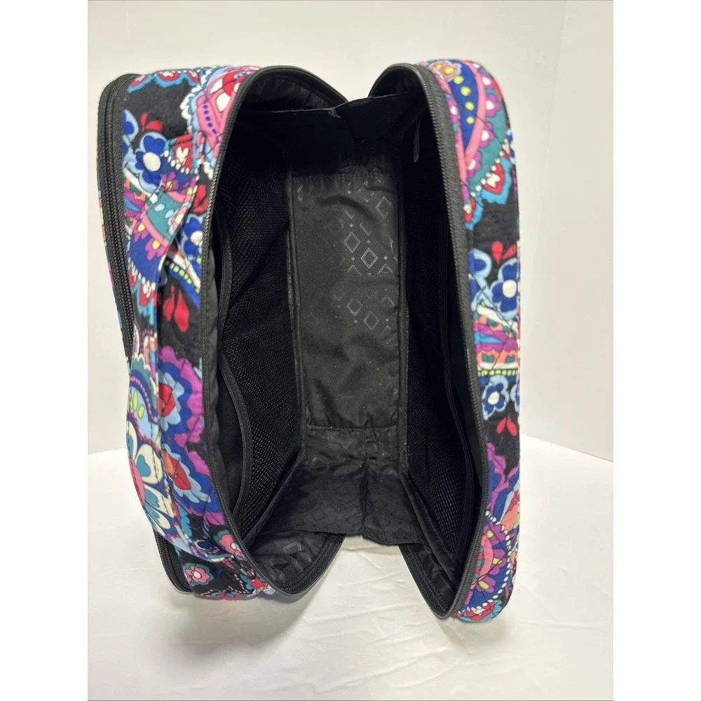 Vera Bradley Large Blush & Brush Makeup Case Cosmetic Bag - Haymarket Paisley